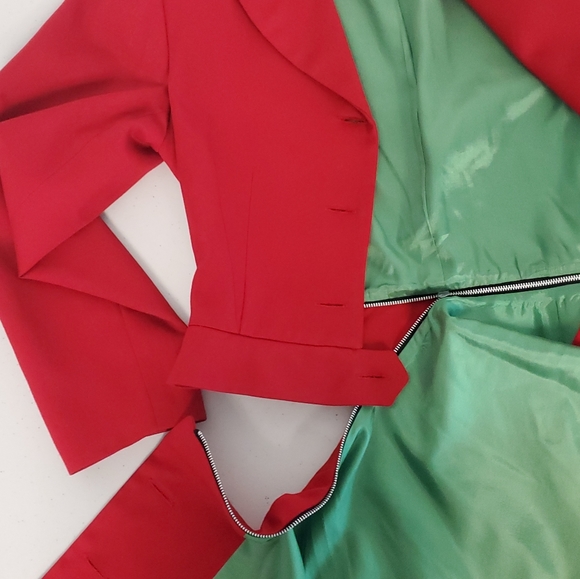 Tracy Feith Like New Red Blazer Suit Jacket Satin Lined w/Removable Peplum Sz 4 - Picture 16 of 16